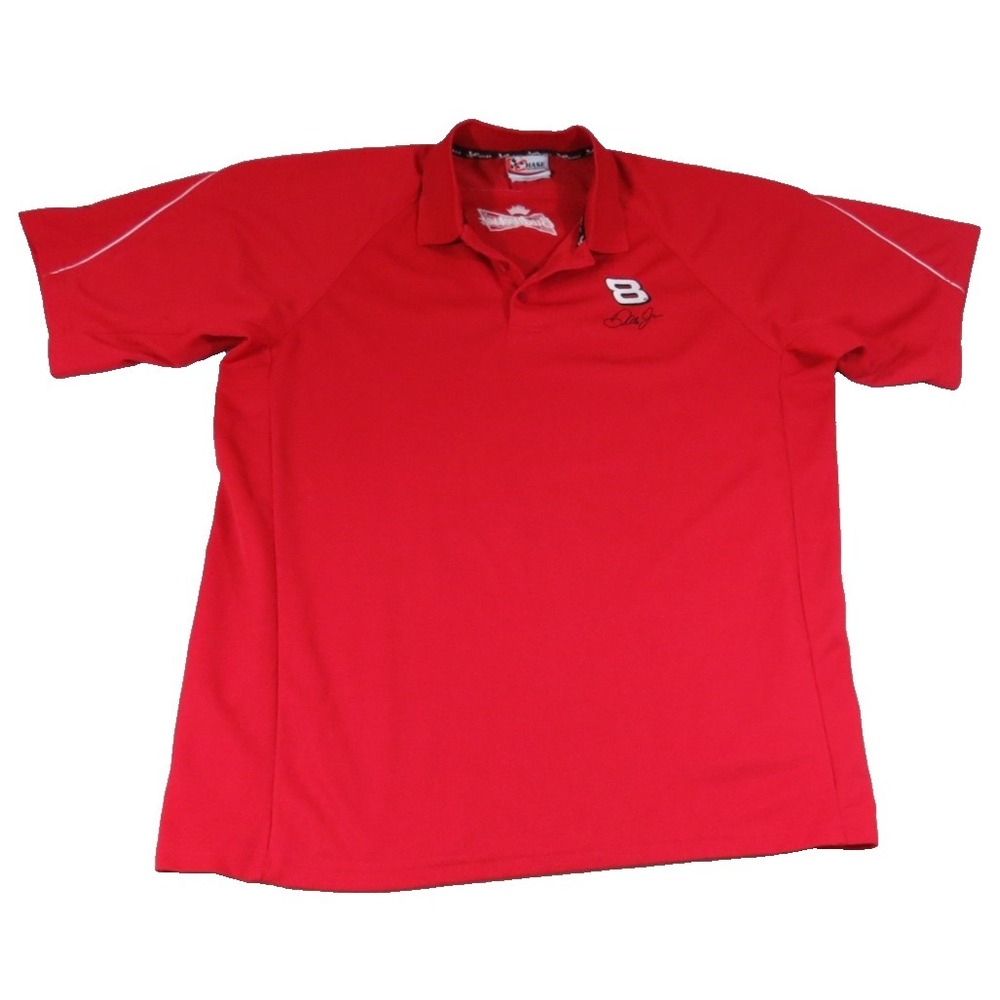 Chase Authentics Dale Earnhardt Jr 8 Budweiser Racing Polo Shirt Red Mens 2XL